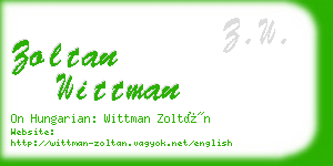 zoltan wittman business card